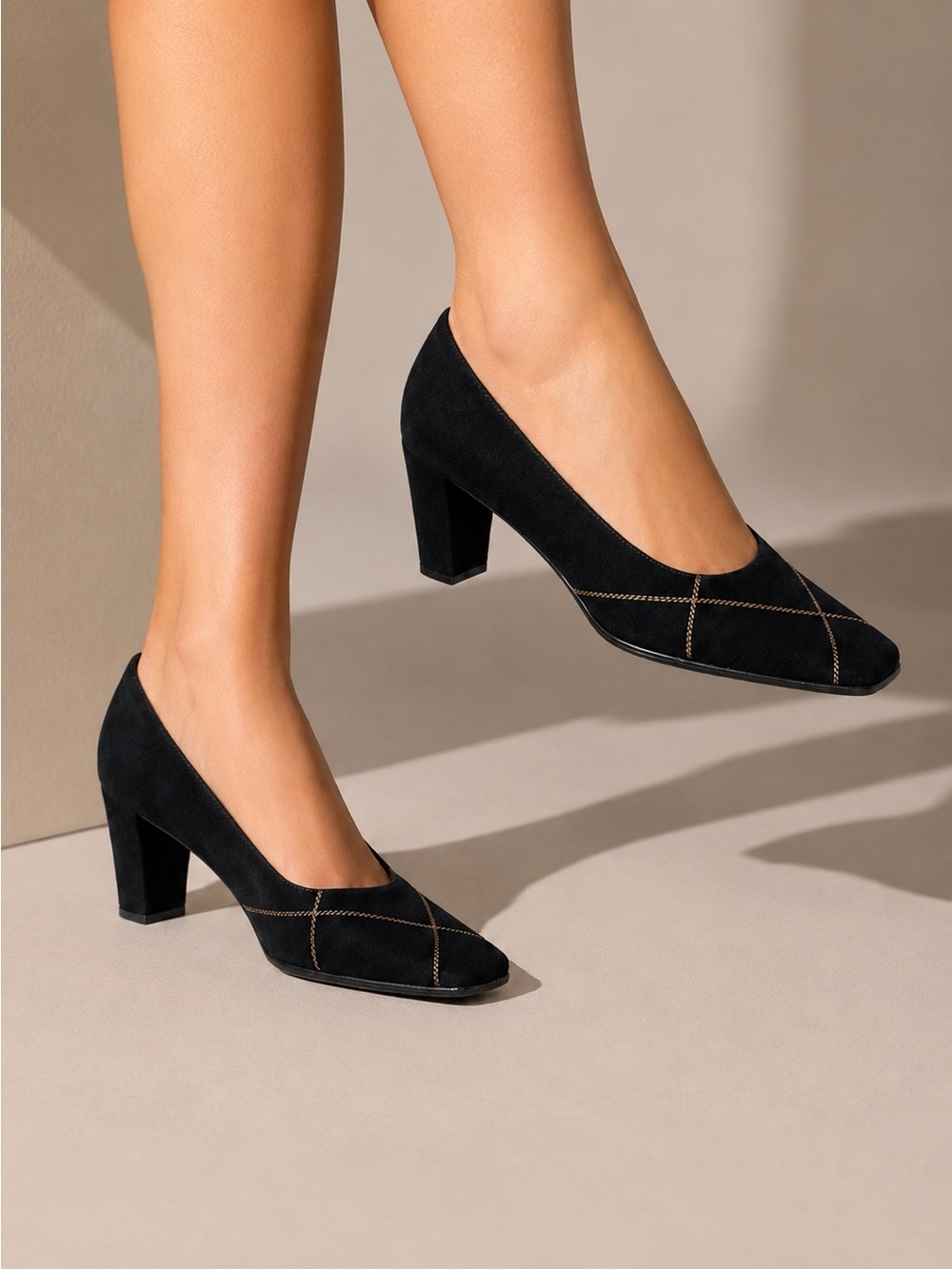 Francesca's Collections Dark Suede Heels - made in Italy